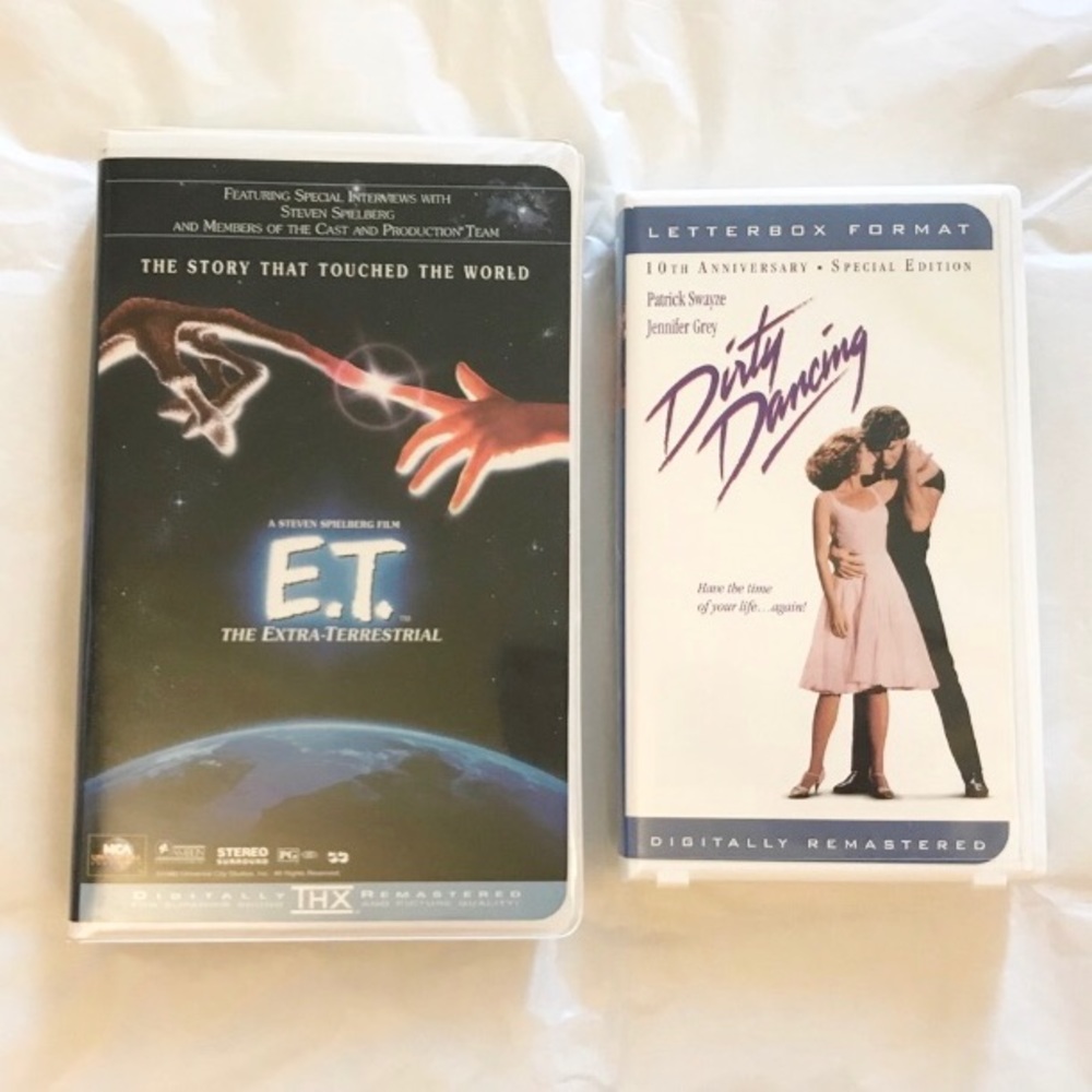 E.T. & Dirty Dancing VHS 📼 Set Vintage Film Tapes